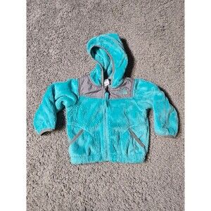 Infant The North Face Oso Fleece Zip Hoodie Jacket Gray Teal Size 6-12